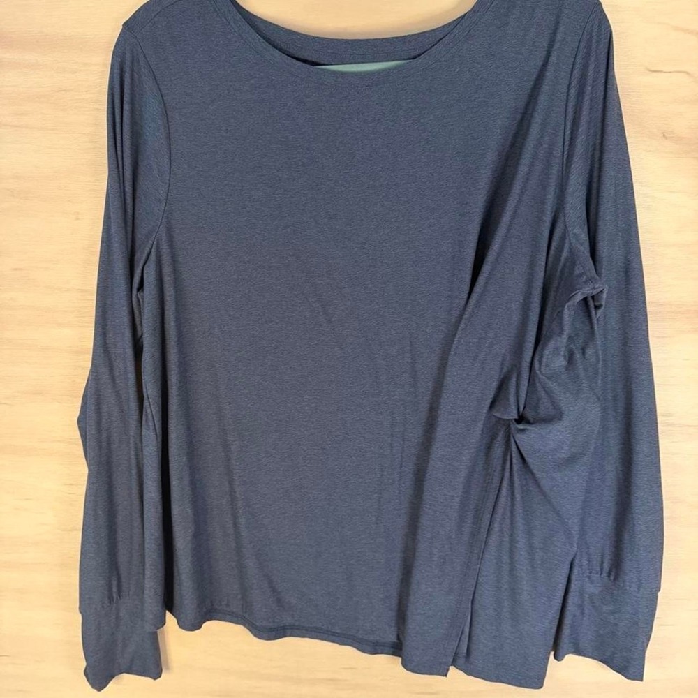 Old Navy Cloud Motion Side Tie Tunic blue long sleeve  with thumb holes Size XL
